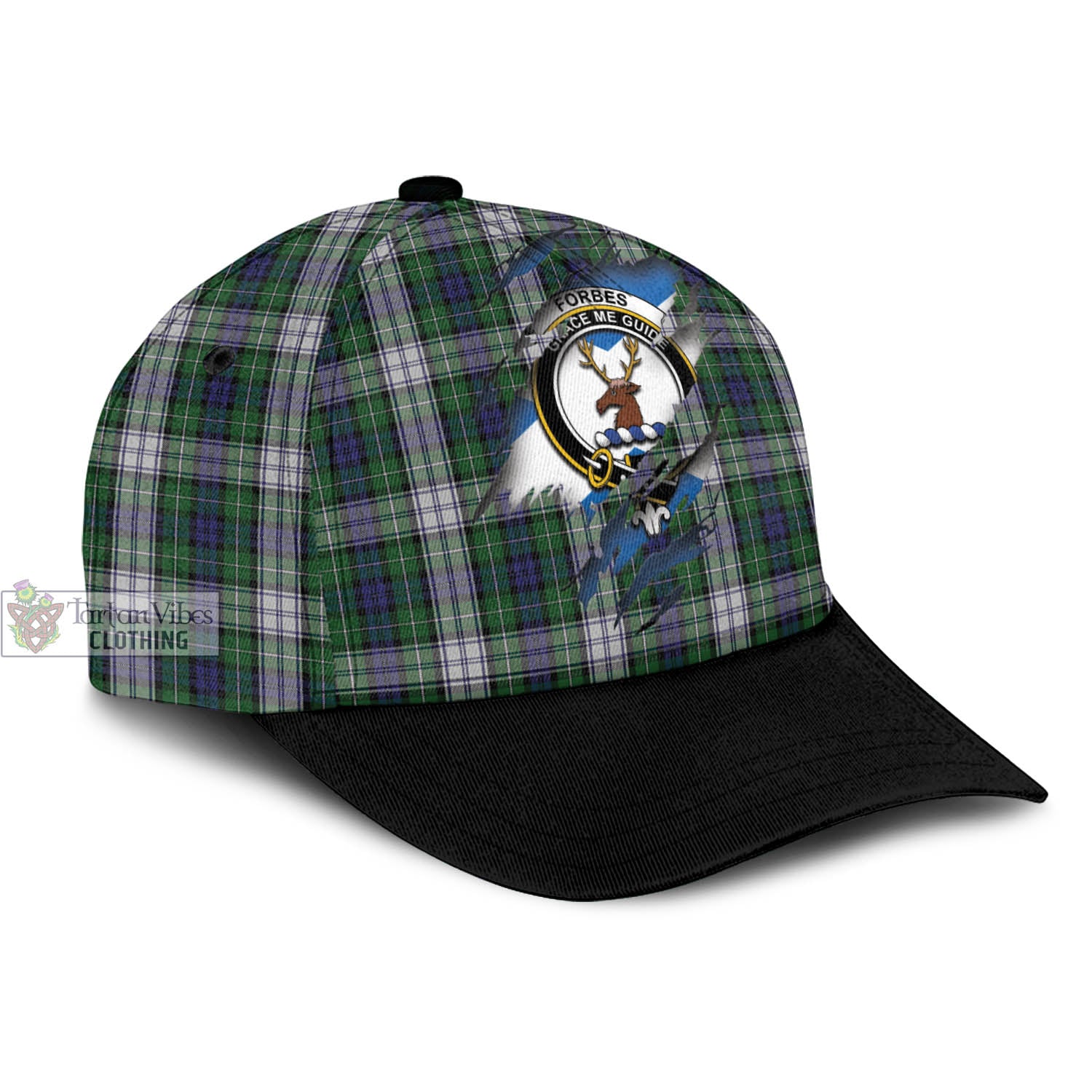 Tartan Vibes Clothing Forbes Dress Tartan Classic Cap with Family Crest In Me Style