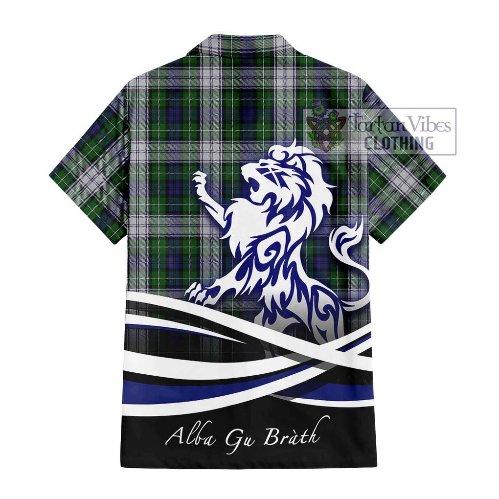 Forbes Dress Tartan Short Sleeve Button Shirt with Alba Gu Brath Regal Lion Emblem - Tartanvibesclothing Shop