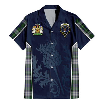 Forbes Dress Tartan Short Sleeve Button Up Shirt with Family Crest and Scottish Thistle Vibes Sport Style