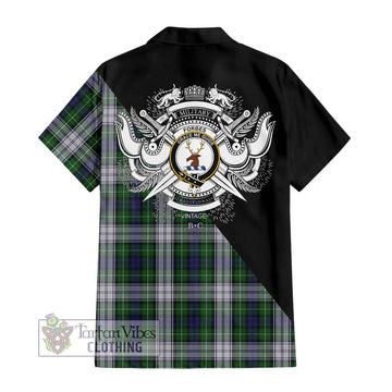 Forbes Dress Tartan Short Sleeve Button Shirt with Family Crest and Military Logo Style