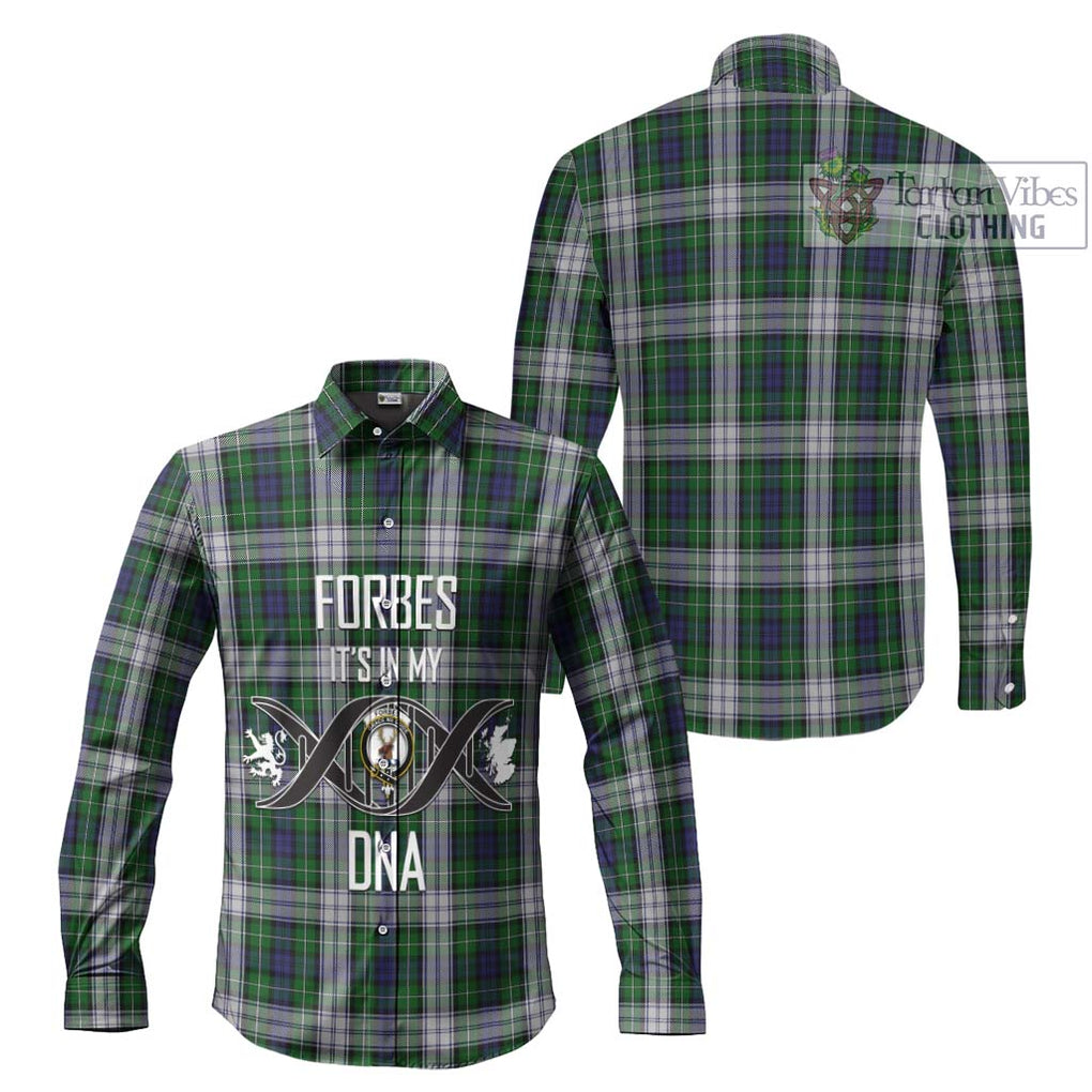 Forbes Dress Tartan Long Sleeve Button Shirt with Family Crest DNA In Me Style Men's Shirt - Tartanvibesclothing Shop