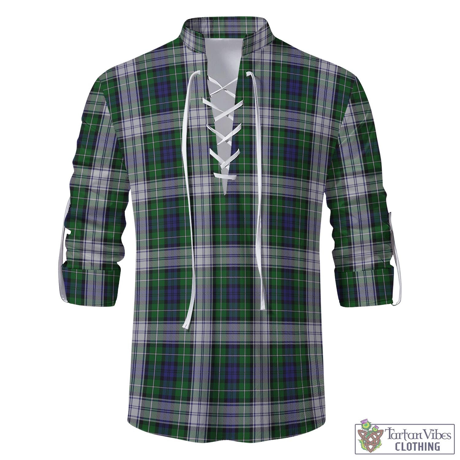 Tartan Vibes Clothing Forbes Dress Tartan Men's Scottish Traditional Jacobite Ghillie Kilt Shirt