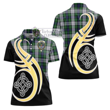 Forbes Dress Tartan Women's Polo Shirt with Family Crest and Celtic Symbol Style