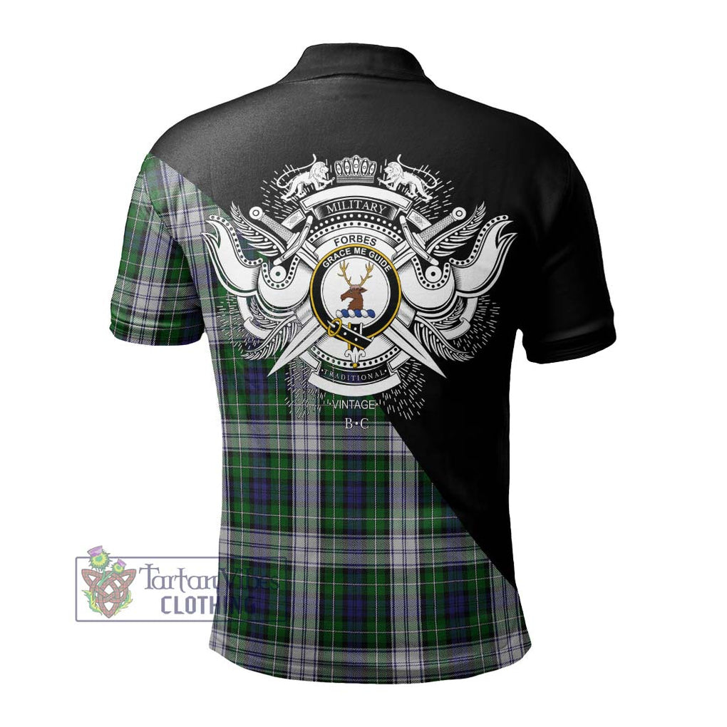 Forbes Dress Tartan Polo Shirt with Family Crest and Military Logo Style - Tartanvibesclothing Shop