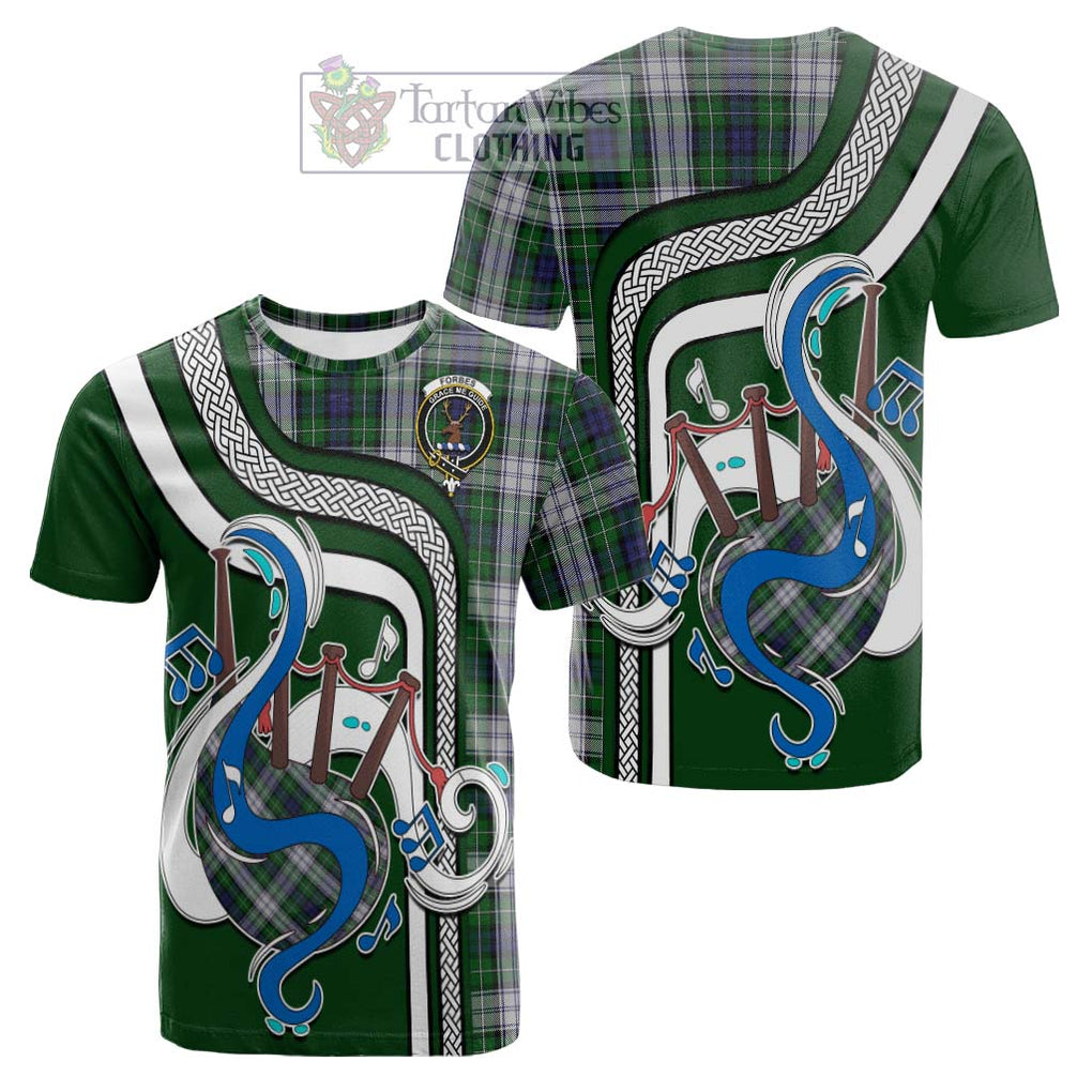 Tartan Vibes Clothing Forbes Dress Tartan Cotton T-shirt with Epic Bagpipe Style