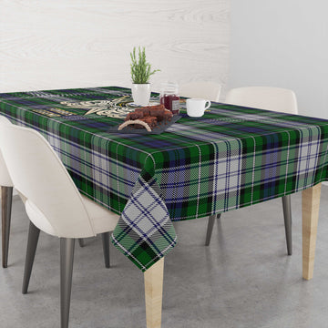 Forbes Dress Tartan Tablecloth with Clan Crest and the Golden Sword of Courageous Legacy