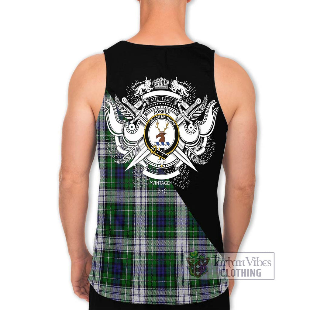 Forbes Dress Tartan Men's Tank Top with Family Crest and Military Logo Style - Tartanvibesclothing Shop