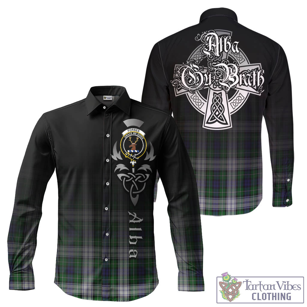 Tartan Vibes Clothing Forbes Dress Tartan Long Sleeve Button Up Featuring Alba Gu Brath Family Crest Celtic Inspired