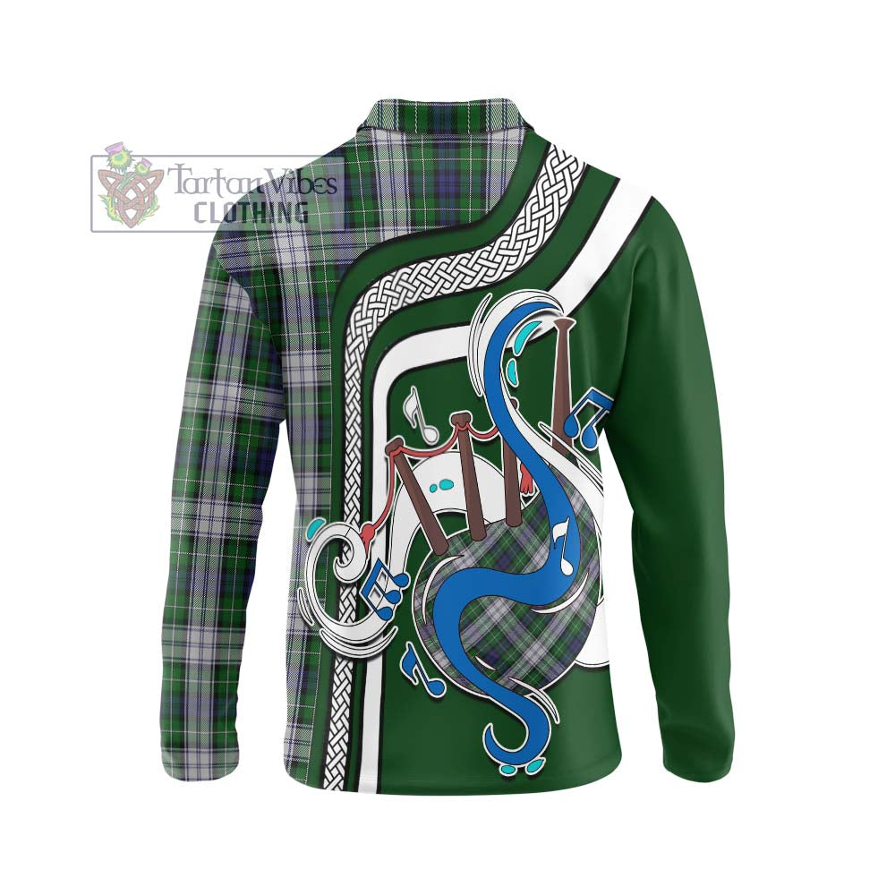 Tartan Vibes Clothing Forbes Dress Tartan Long Sleeve Polo Shirt with Epic Bagpipe Style