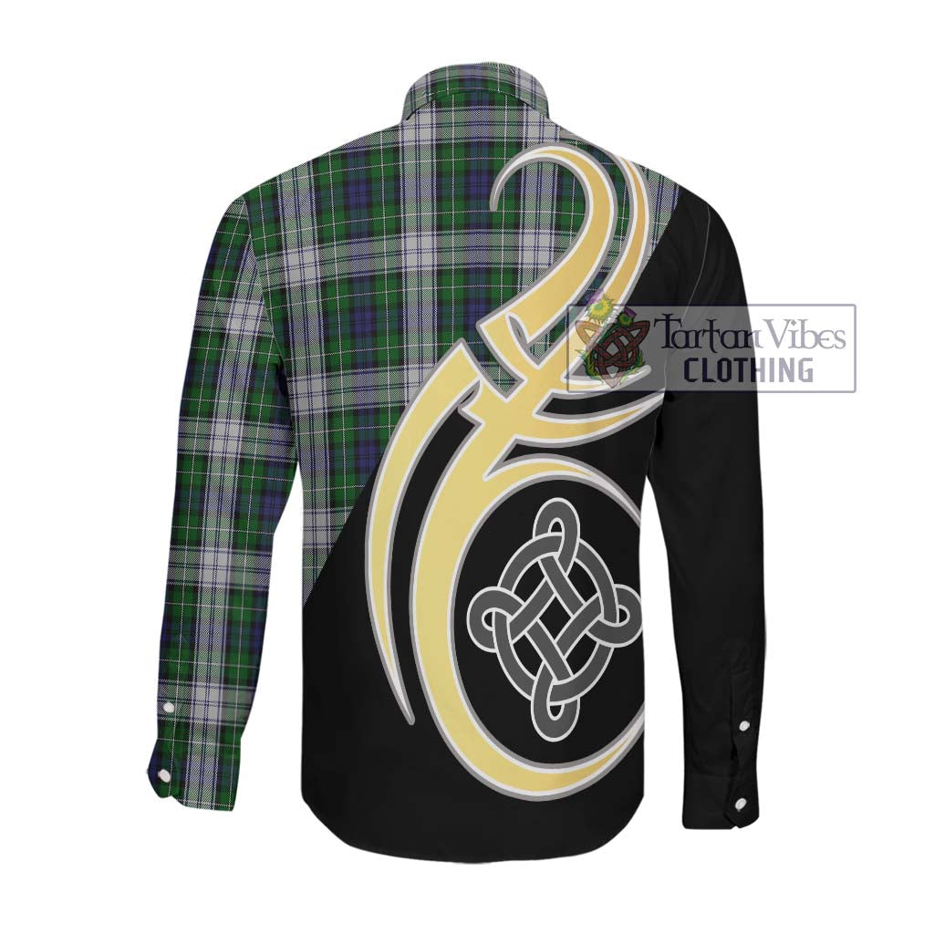 Forbes Dress Tartan Long Sleeve Button Shirt with Family Crest and Celtic Symbol Style Men's Shirt - Tartan Vibes Clothing