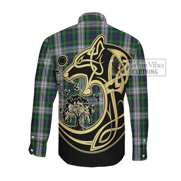 Forbes Dress Tartan Long Sleeve Button Shirt with Family Crest Celtic Wolf Style