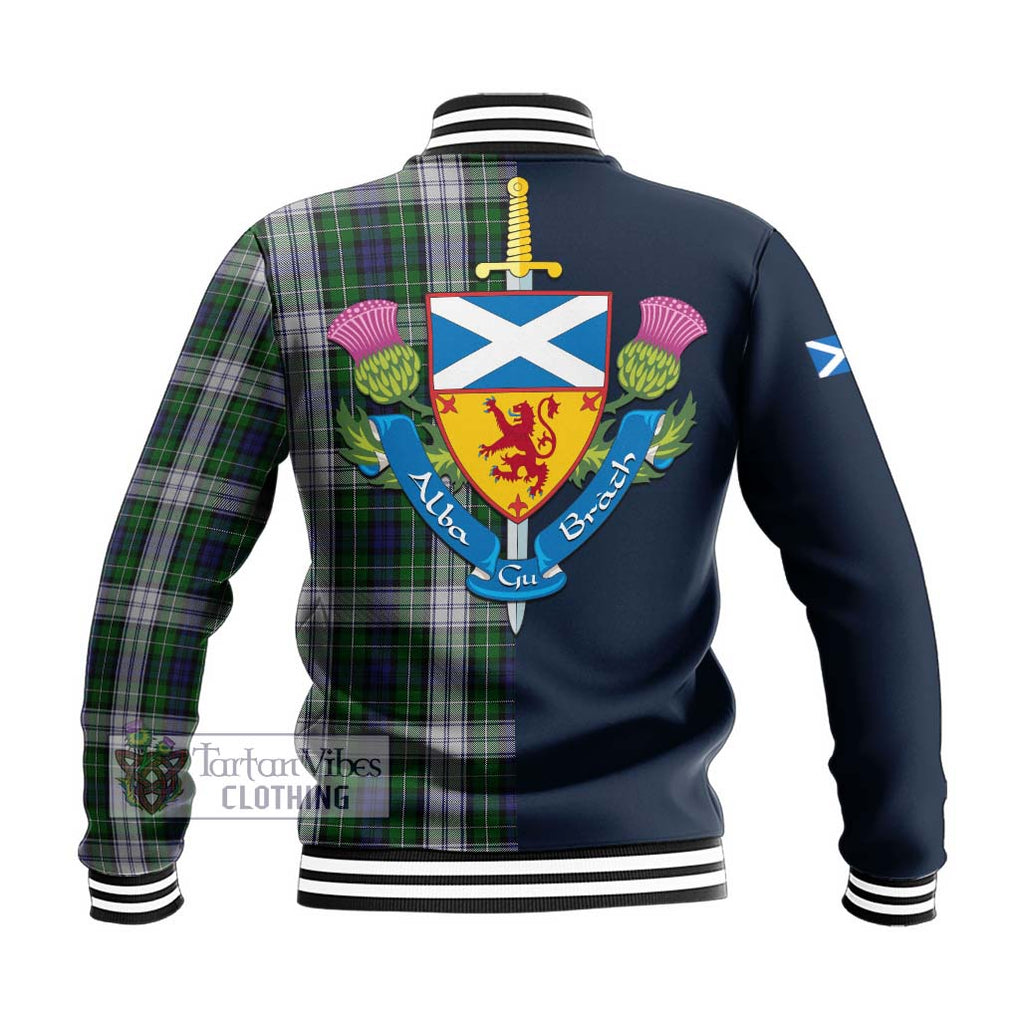 Tartan Vibes Clothing Forbes Dress Tartan Baseball Jacket with Scottish Lion Royal Arm Half Style