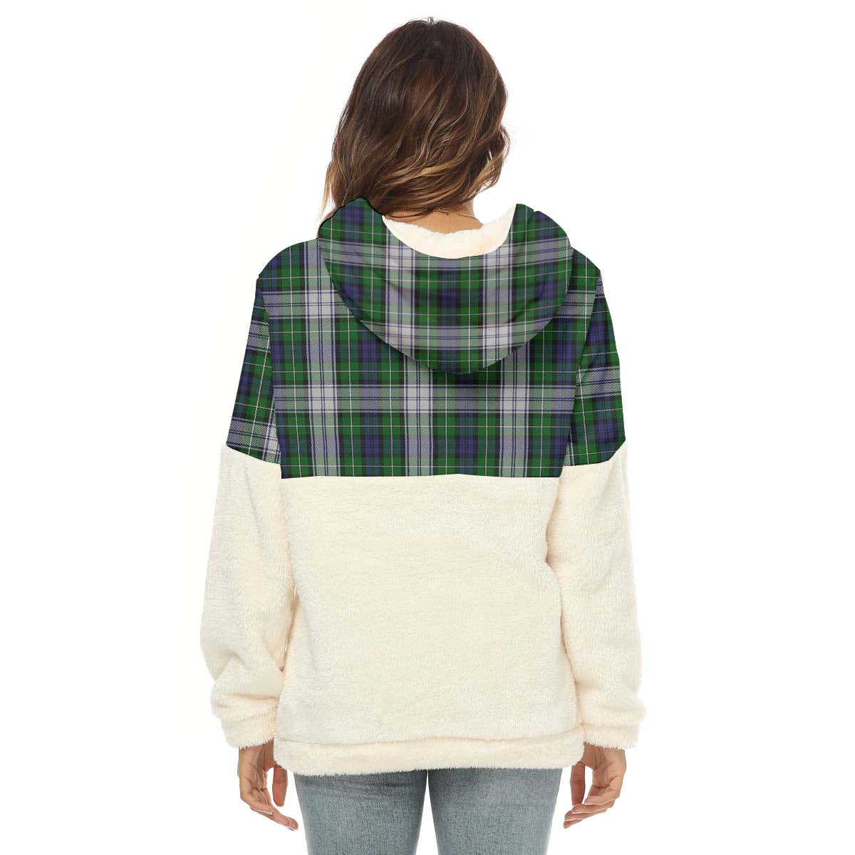 Forbes Dress Tartan Women's Borg Fleece Hoodie With Half Zip - Tartanvibesclothing