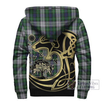 Forbes Dress Tartan Sherpa Hoodie with Family Crest Celtic Wolf Style