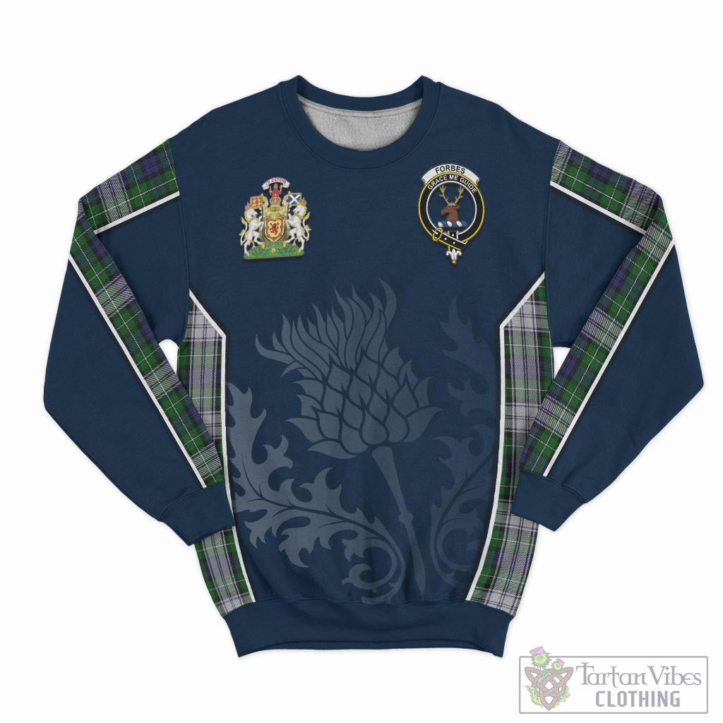 Tartan Vibes Clothing Forbes Dress Tartan Sweatshirt with Family Crest and Scottish Thistle Vibes Sport Style