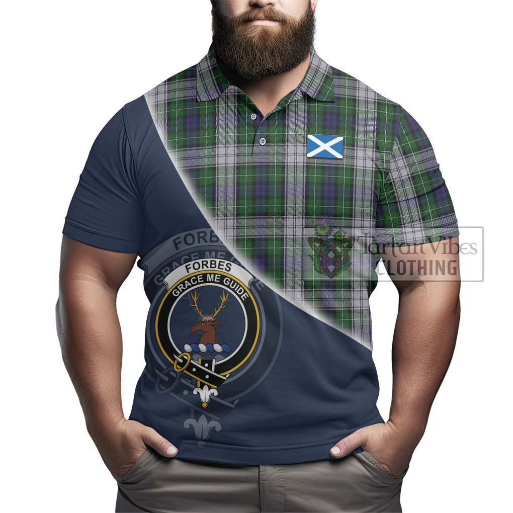 Forbes Dress Tartan Polo Shirt with Personalised National Flag and Family Crest Half Style - Tartanvibesclothing Shop