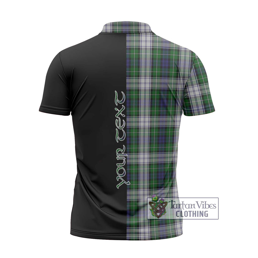 Forbes Dress Tartan Zipper Polo Shirt with Family Crest and Half Of Me Style - Tartanvibesclothing Shop