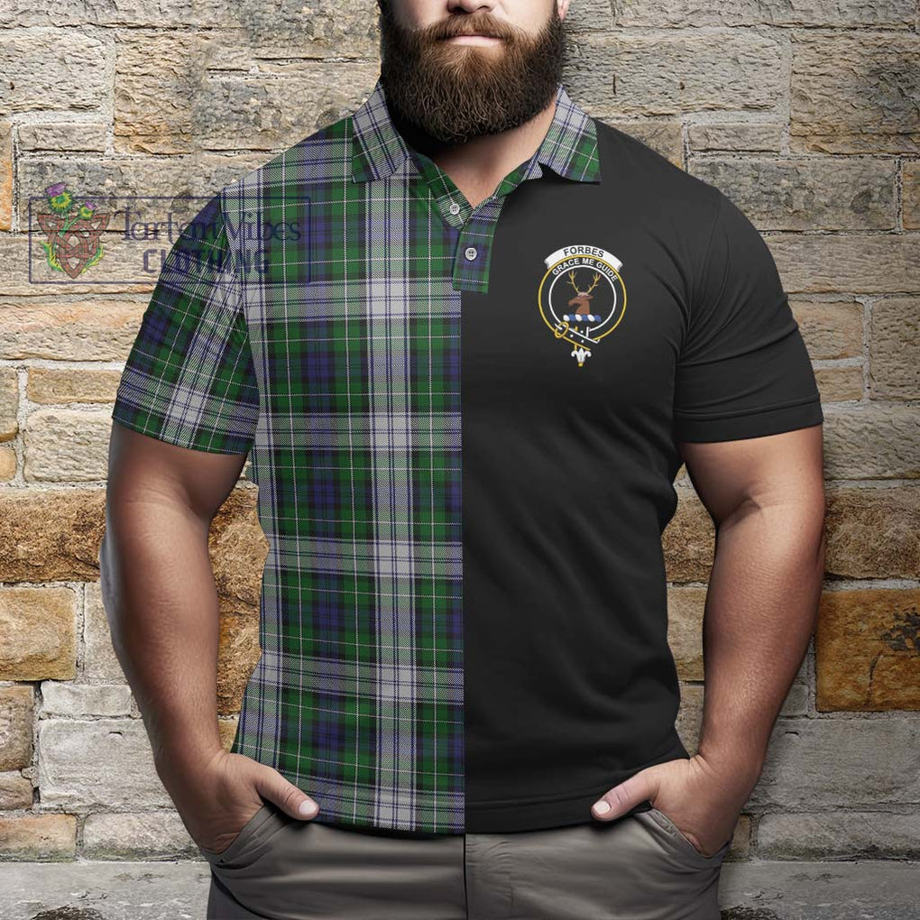 Forbes Dress Tartan Polo Shirt with Family Crest and Half Of Me Style - Tartanvibesclothing Shop