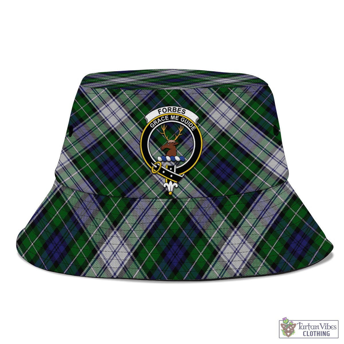 Tartan Vibes Clothing Forbes Dress Tartan Bucket Hat with Family Crest