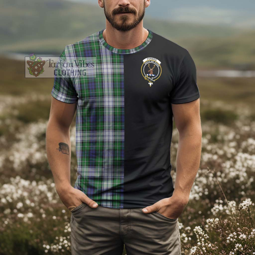 Forbes Dress Tartan T-Shirt with Family Crest and Half Of Me Style - Tartanvibesclothing Shop