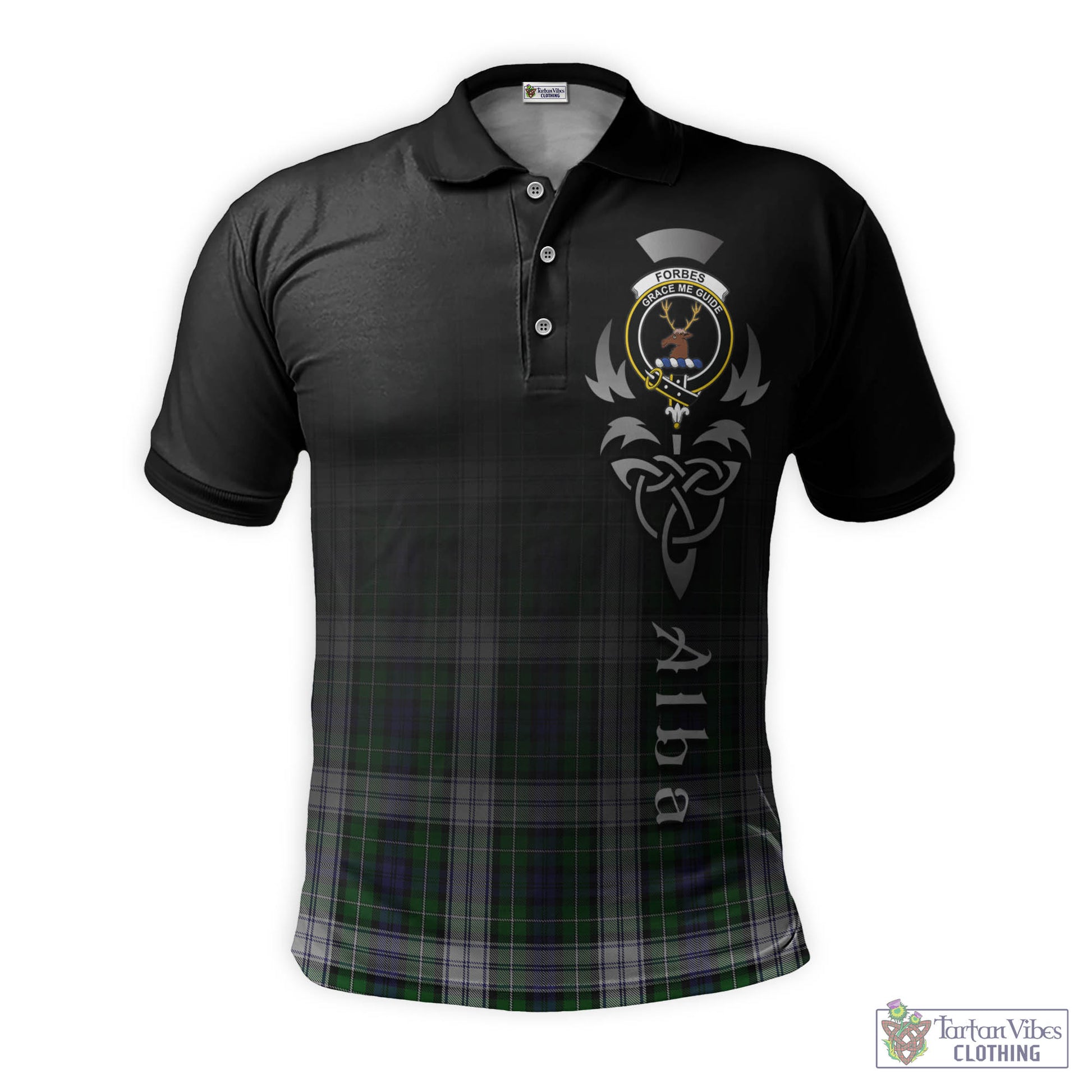 Tartan Vibes Clothing Forbes Dress Tartan Polo Shirt Featuring Alba Gu Brath Family Crest Celtic Inspired