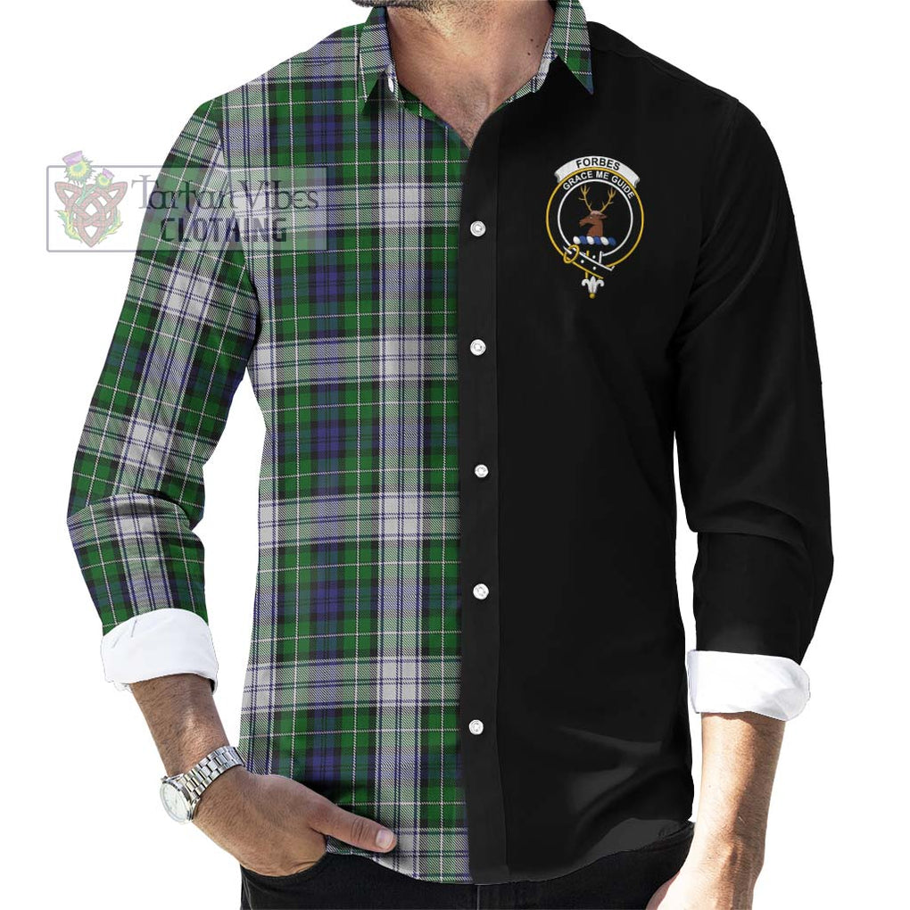 Forbes Dress Tartan Long Sleeve Button Shirt with Family Crest and Half Of Me Style - Tartanvibesclothing Shop