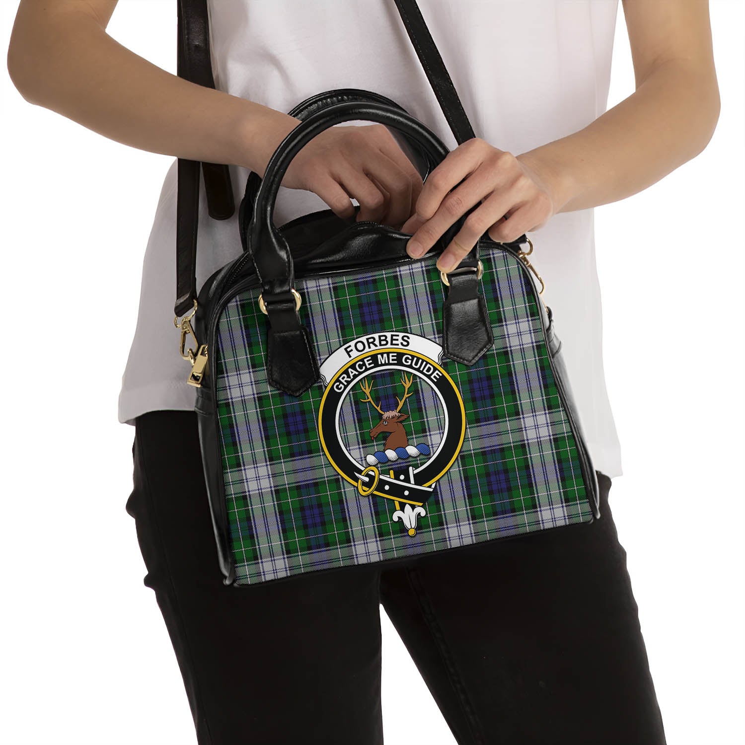 Forbes Dress Tartan Shoulder Handbags with Family Crest - Tartanvibesclothing