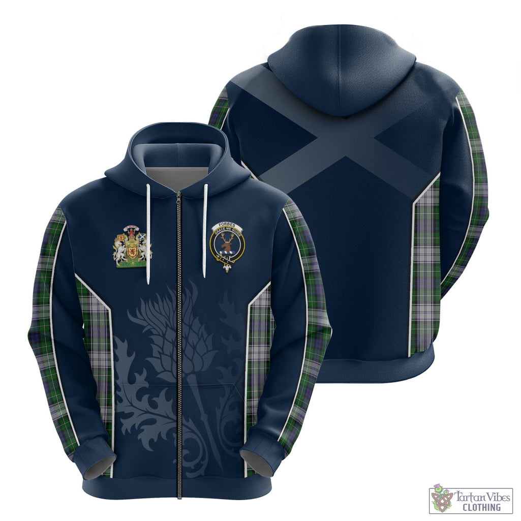 Tartan Vibes Clothing Forbes Dress Tartan Hoodie with Family Crest and Scottish Thistle Vibes Sport Style