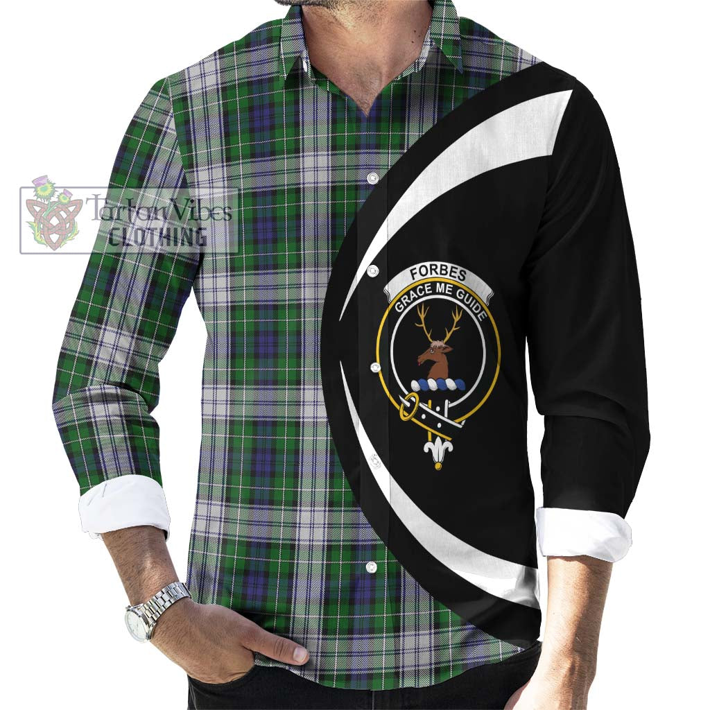 Forbes Dress Tartan Long Sleeve Button Up with Family Crest Circle Style - Tartan Vibes Clothing