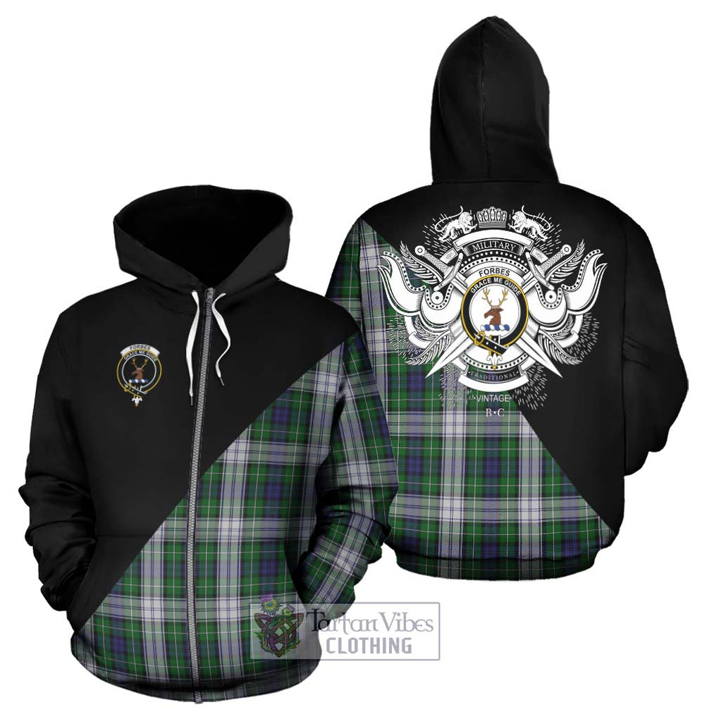 Forbes Dress Tartan Hoodie with Family Crest and Military Logo Style - Tartanvibesclothing Shop