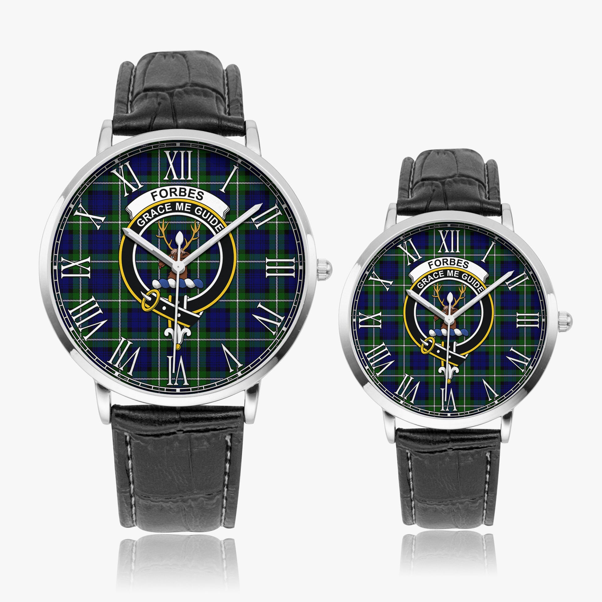 Forbes Modern Tartan Family Crest Leather Strap Quartz Watch - Tartanvibesclothing