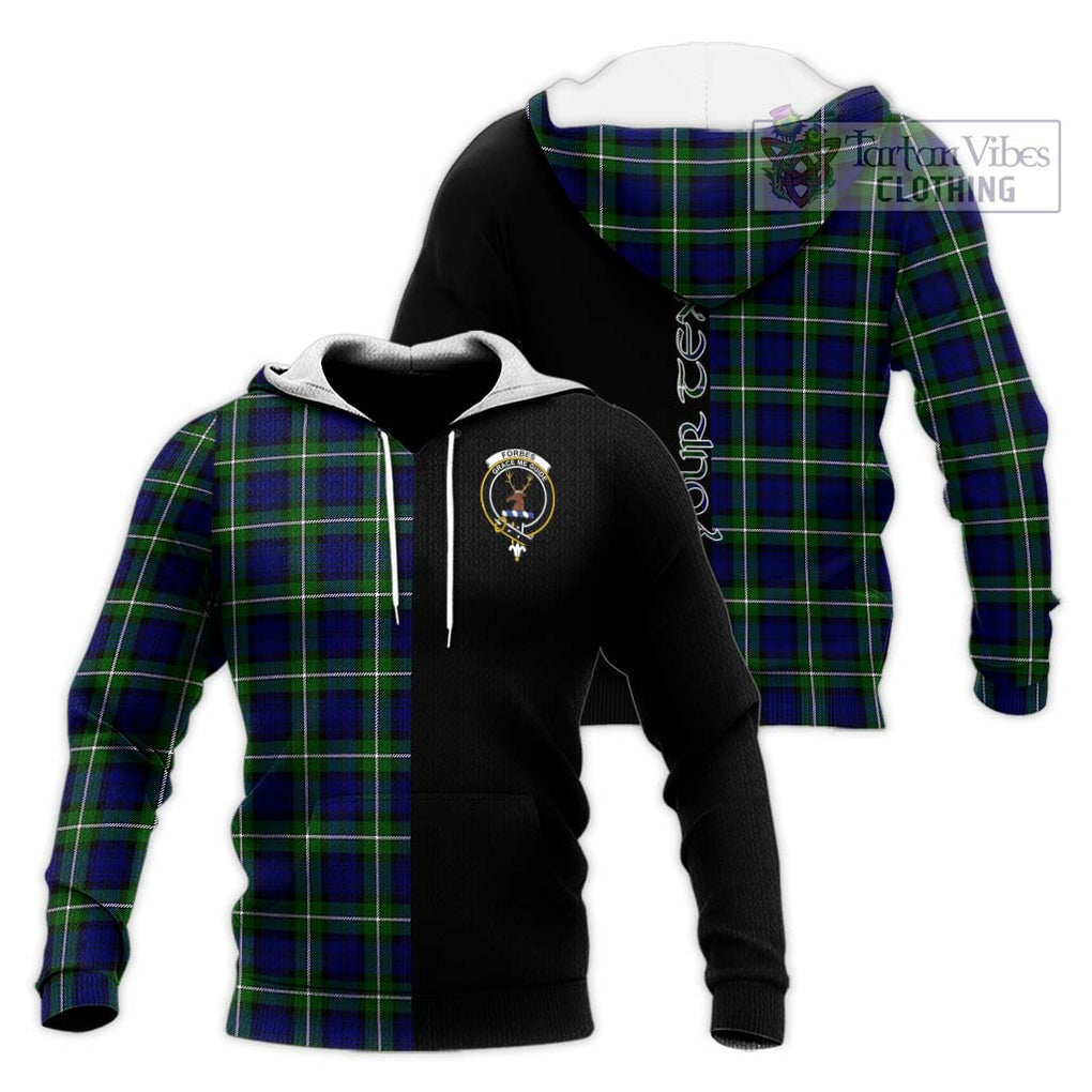 Forbes Modern Tartan Knitted Hoodie with Family Crest and Half Of Me Style Unisex Knitted Pullover Hoodie - Tartanvibesclothing Shop