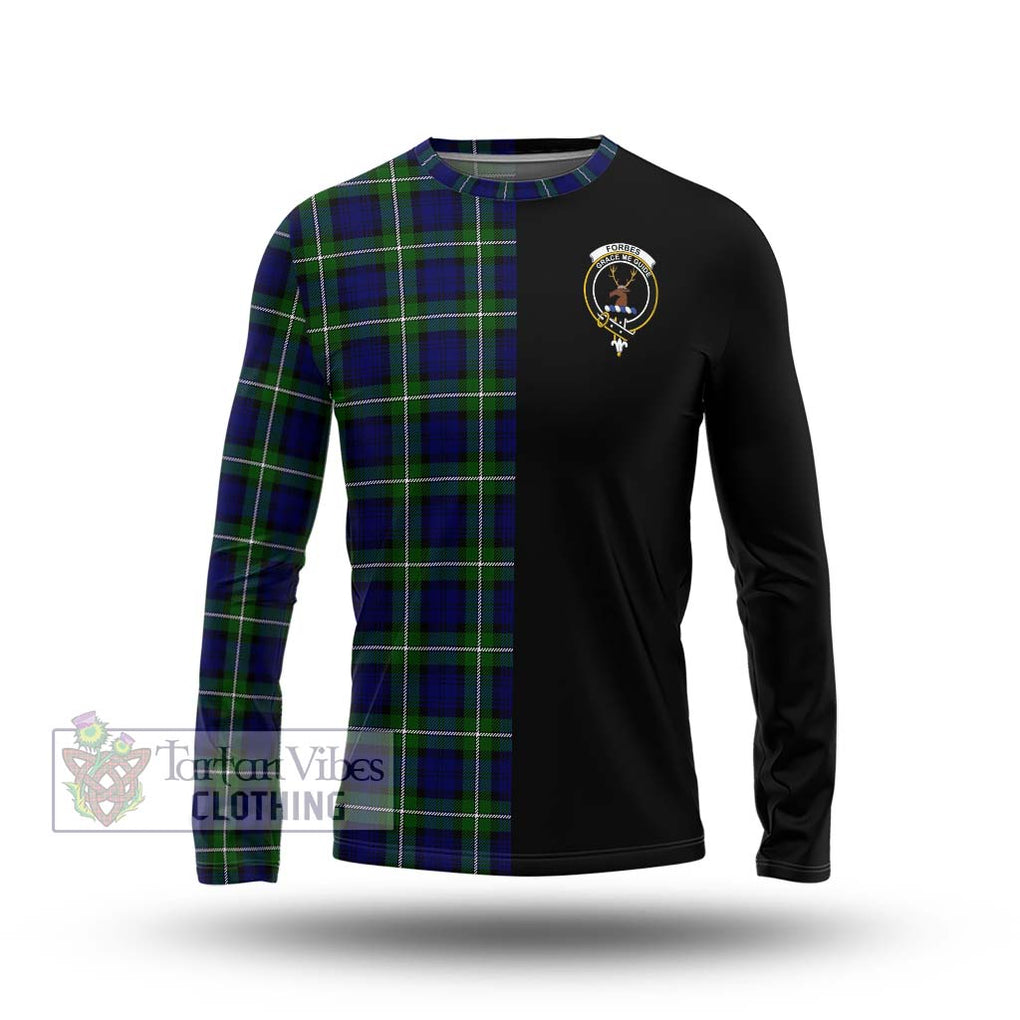 Forbes Modern Tartan Long Sleeve T-Shirt with Family Crest and Half Of Me Style Unisex - Tartanvibesclothing Shop