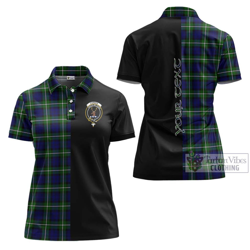 Forbes Modern Tartan Women's Polo Shirt with Family Crest and Half Of Me Style Women - Tartanvibesclothing Shop