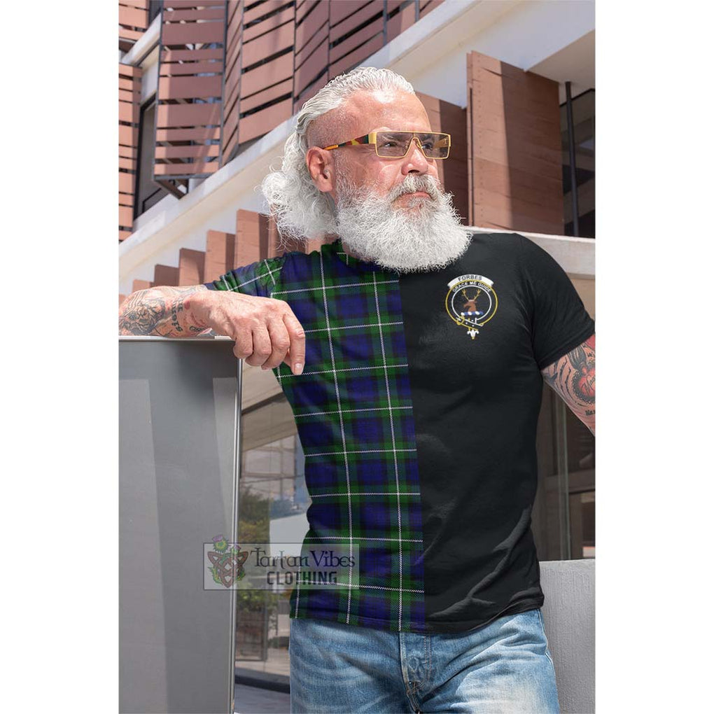 Tartan Vibes Clothing Forbes Modern Tartan Cotton T-shirt with Family Crest and Half Of Me Style