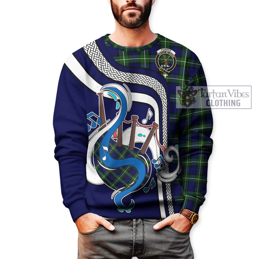 Forbes Modern Tartan Sweatshirt with Epic Bagpipe Style Unisex - Tartanvibesclothing Shop