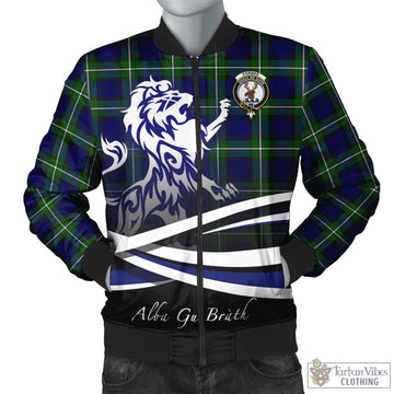 Forbes Modern Tartan Bomber Jacket with Alba Gu Brath Regal Lion Emblem