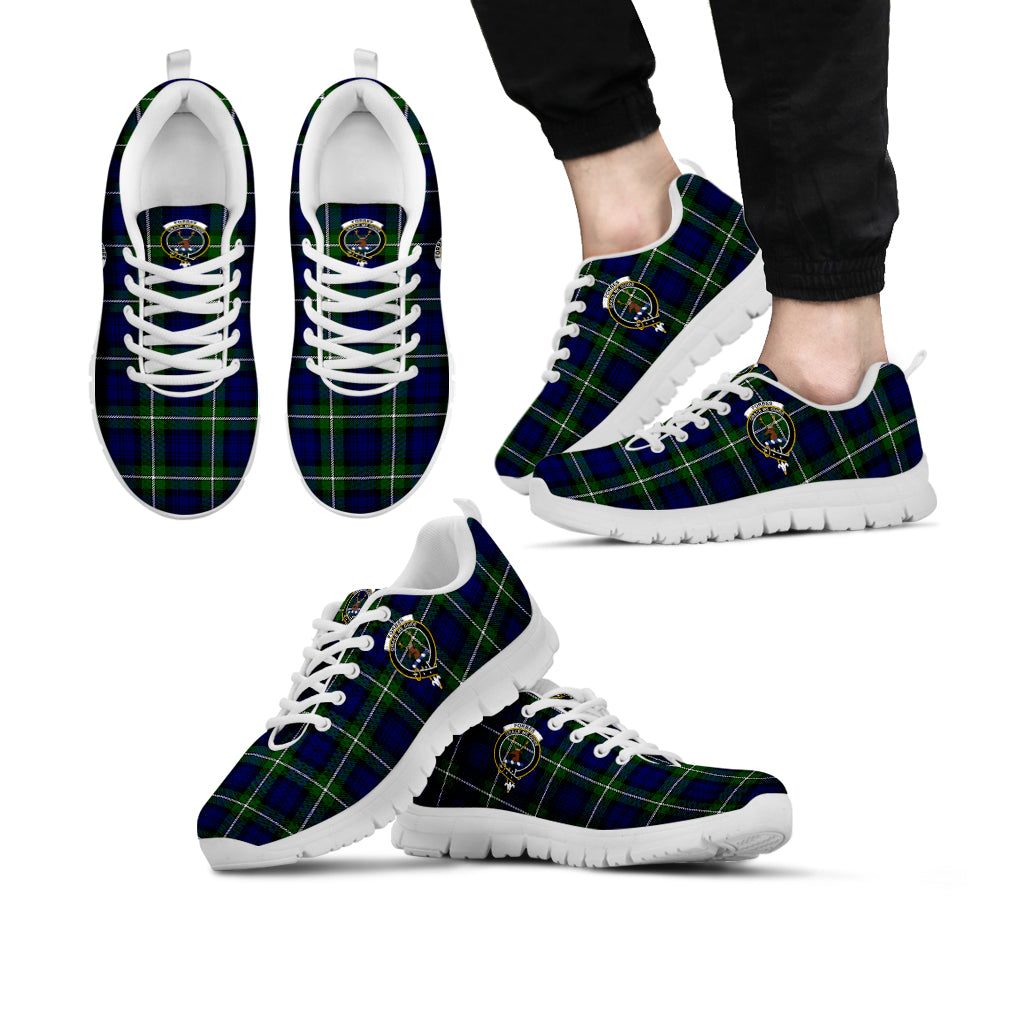 Forbes Modern Tartan Sneakers with Family Crest Kid's Sneakers - Tartan Vibes Clothing