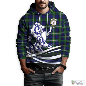 Forbes Modern Tartan Hoodie with Alba Gu Brath Regal Lion Emblem