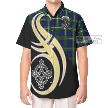 Forbes Modern Tartan Short Sleeve Button Shirt with Family Crest and Celtic Symbol Style