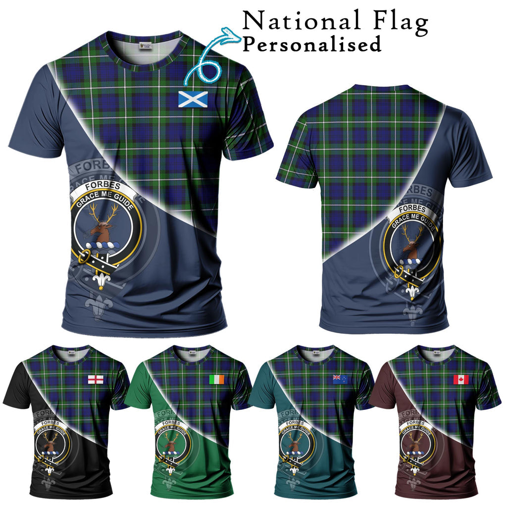 Forbes Modern Tartan T-Shirt with Personalised National Flag and Family Crest Half Style Kid's Shirt - Tartanvibesclothing Shop