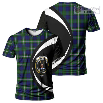 Forbes Modern Tartan T-Shirt with Family Crest Circle Style