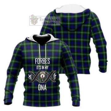 Forbes Modern Tartan Knitted Hoodie with Family Crest DNA In Me Style