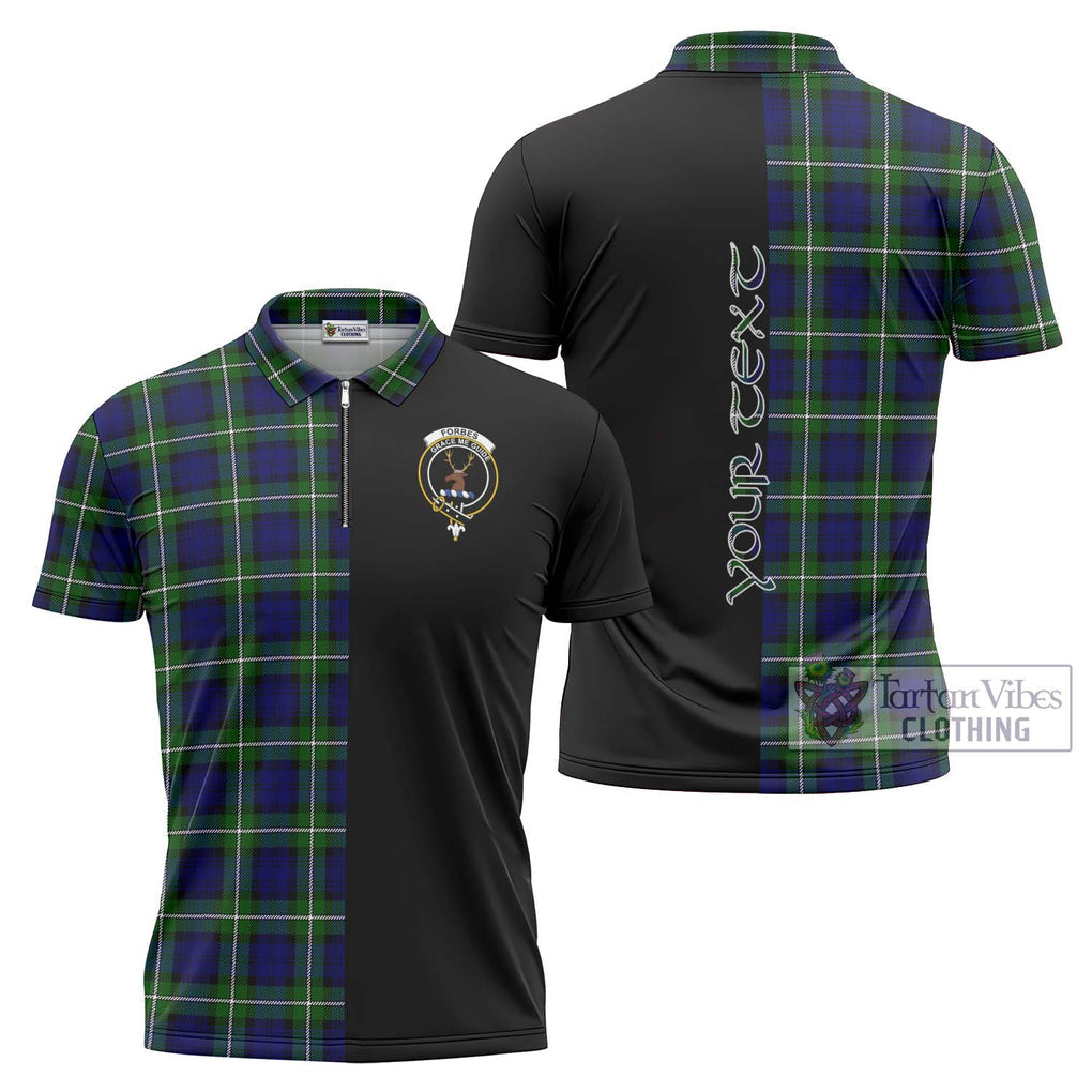 Forbes Modern Tartan Zipper Polo Shirt with Family Crest and Half Of Me Style Unisex - Tartanvibesclothing Shop