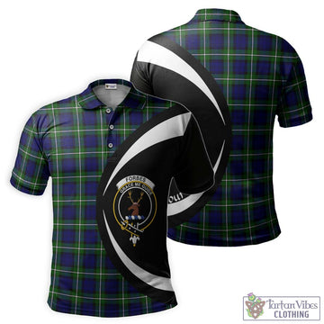 Forbes Modern Tartan Men's Polo Shirt with Family Crest Circle Style