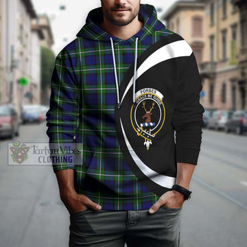 Forbes Modern Tartan Hoodie with Family Crest Circle Style