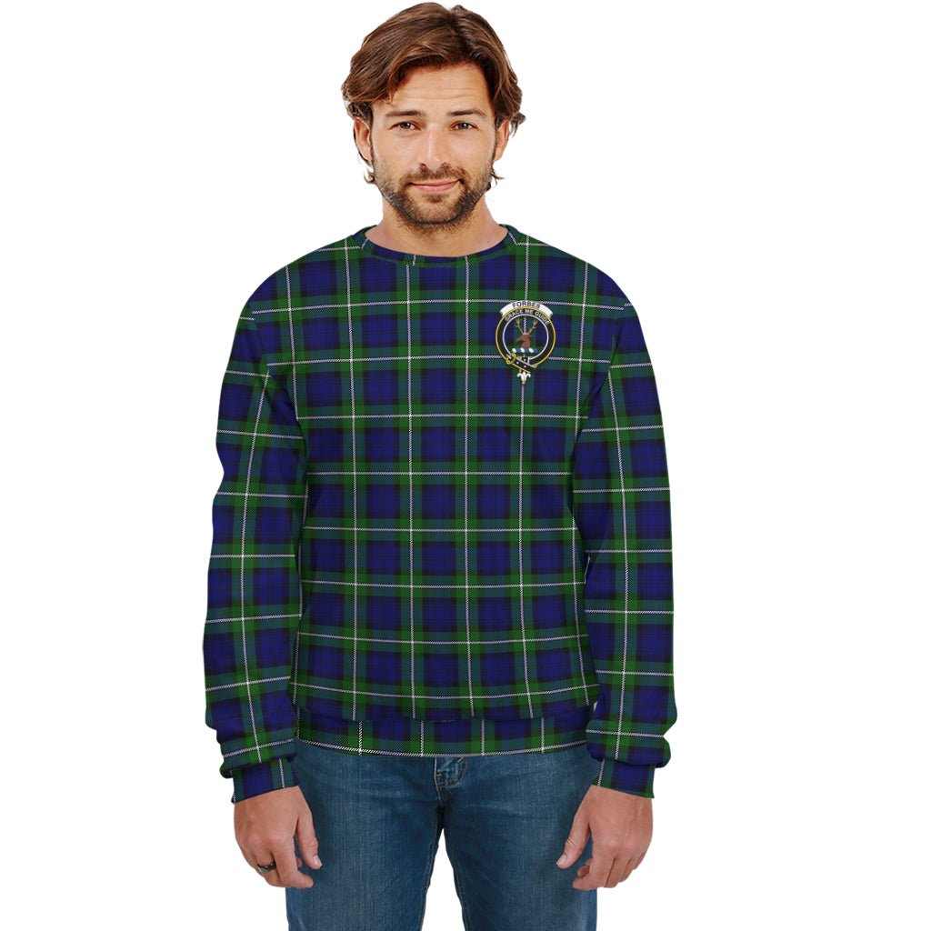 Forbes Modern Tartan Sweatshirt with Family Crest Unisex - Tartan Vibes Clothing