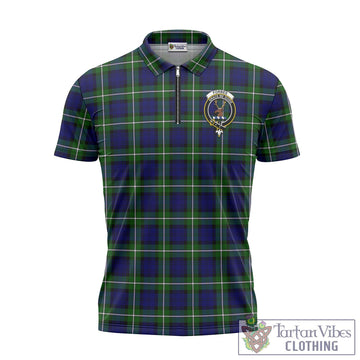 Forbes Modern Tartan Zipper Polo Shirt with Family Crest