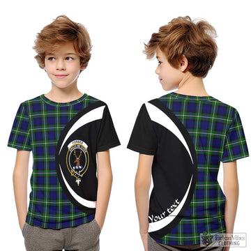 Forbes Modern Tartan Kid T-Shirt with Family Crest Circle Style