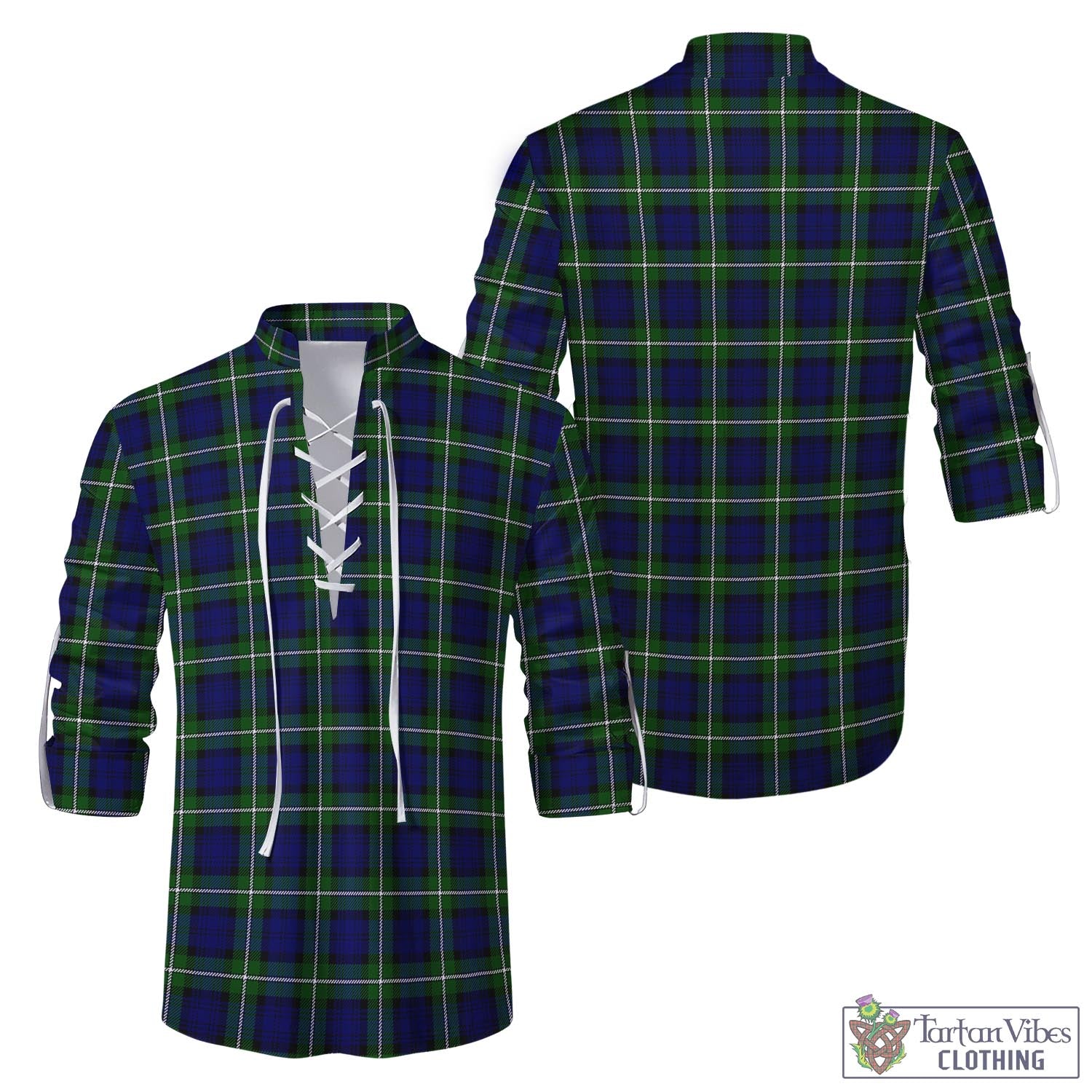 Tartan Vibes Clothing Forbes Modern Tartan Men's Scottish Traditional Jacobite Ghillie Kilt Shirt